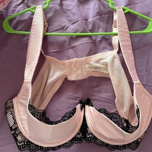 Cacique Pink Lace Trim Bra